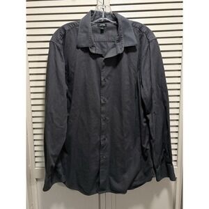 Apt. 9 Gray/Black Long Sleeve Button Up Shirt Size L‎ Business Casual Dots
